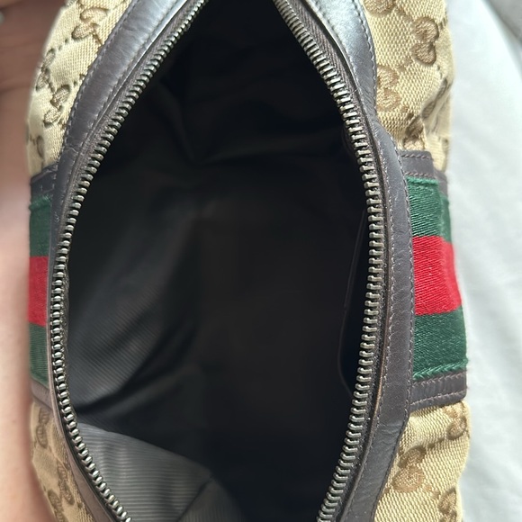 GUCCI Monogram Web Small Cosmetic Case Dark Brown EXCELLENT CONDITION - Picture 9 of 9